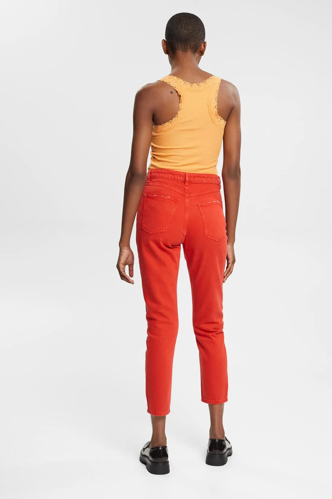 Esprit HR Mom Fit Denim 28 In Orange/Red