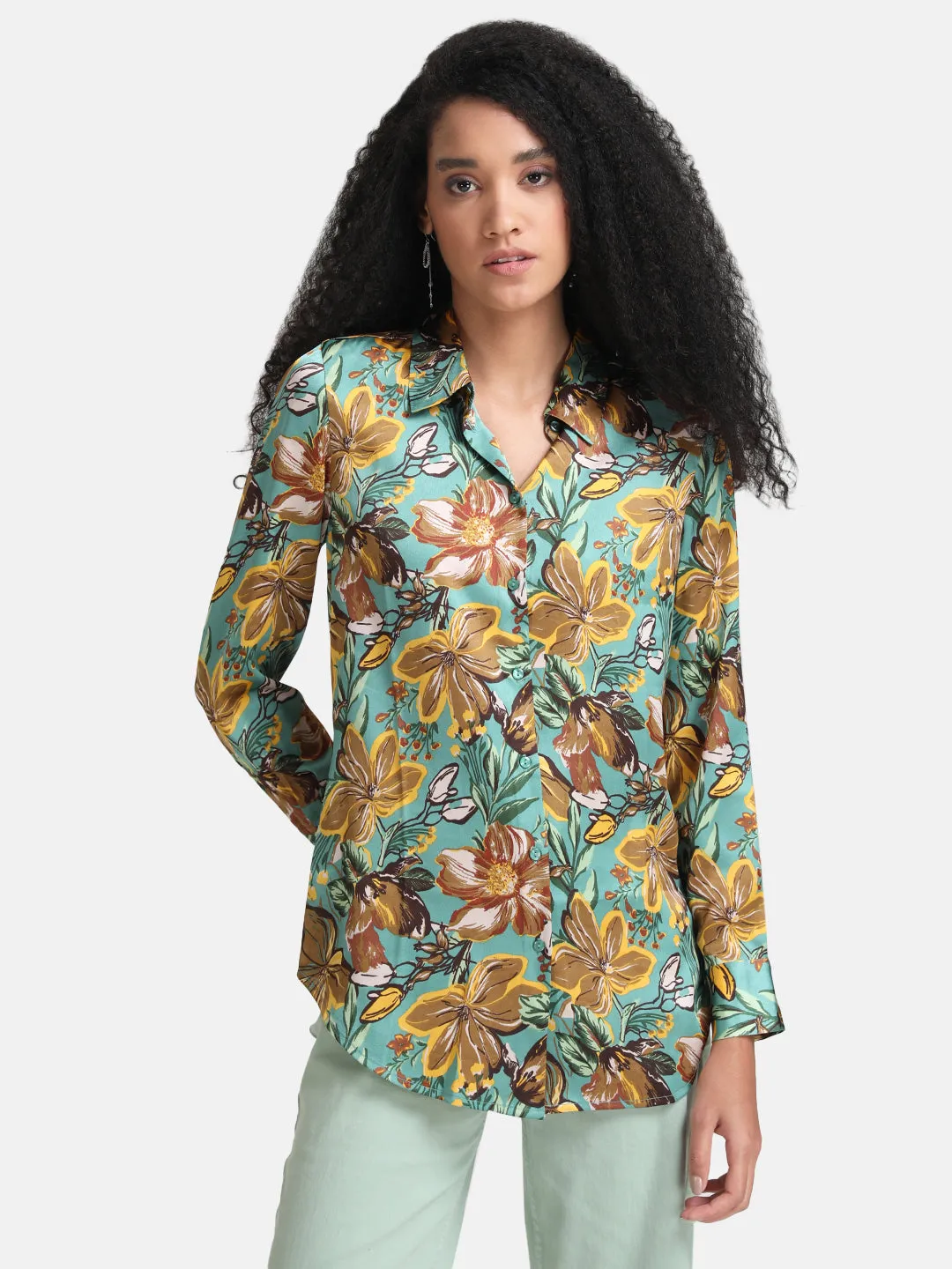 Floral Printed Oversized Shirt