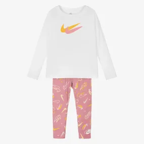 Girls Pink Logo Leggings Set