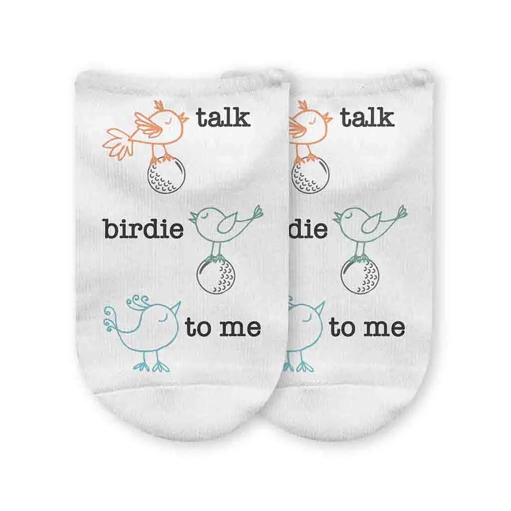 Golf No Show Socks for Him and Her - Talk Birdie to Me