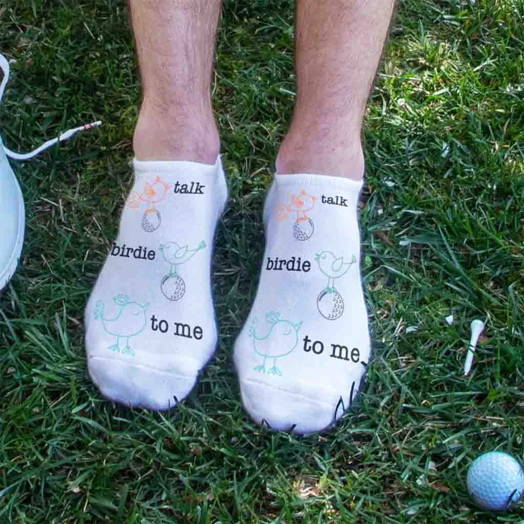 Golf No Show Socks for Him and Her - Talk Birdie to Me