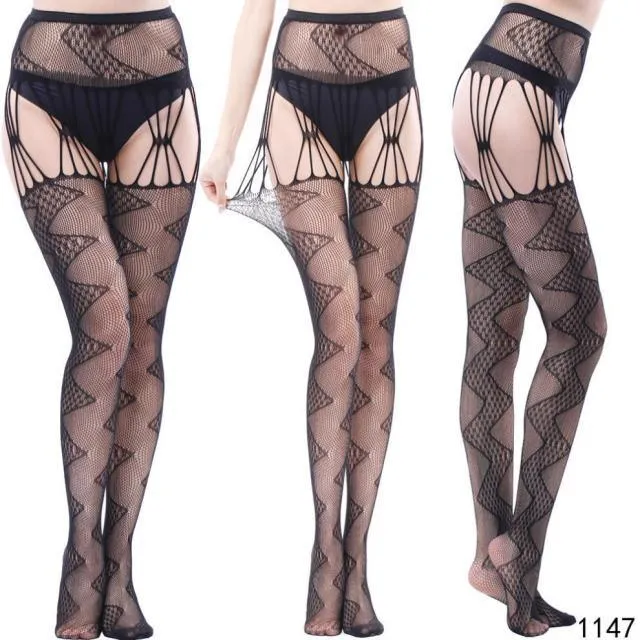 Gothic Dark Long Sexy Fishnet Stockings Alternative Mesh Tights Lingerie