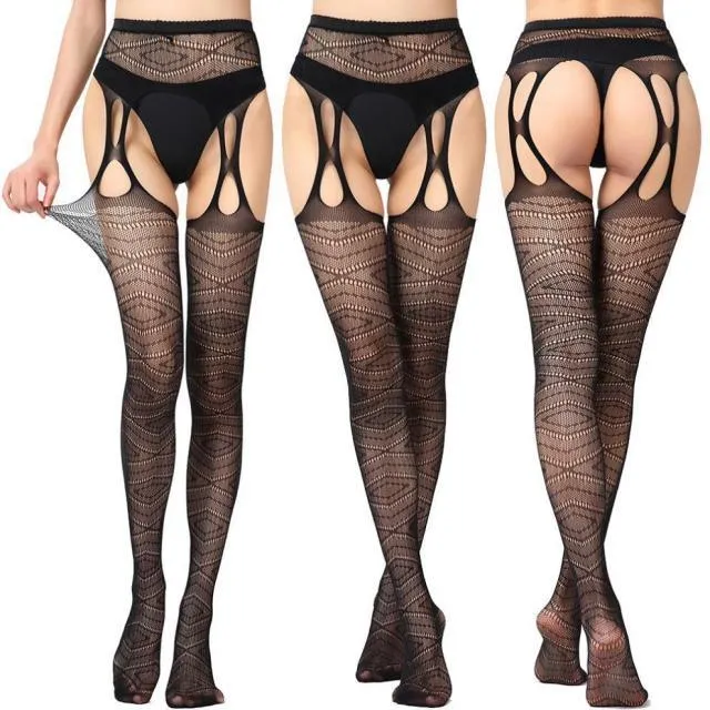 Gothic Dark Long Sexy Fishnet Stockings Alternative Mesh Tights Lingerie