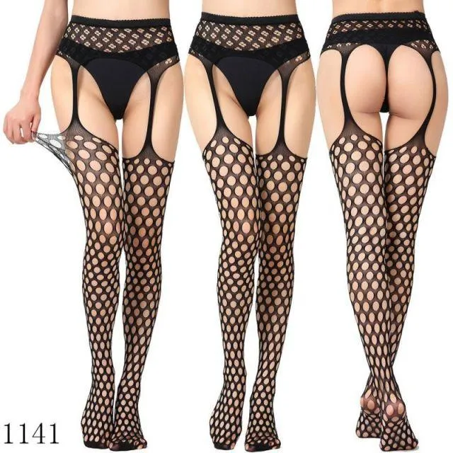 Gothic Dark Long Sexy Fishnet Stockings Alternative Mesh Tights Lingerie