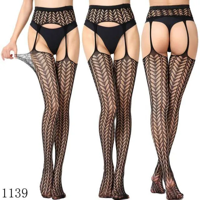 Gothic Dark Long Sexy Fishnet Stockings Alternative Mesh Tights Lingerie