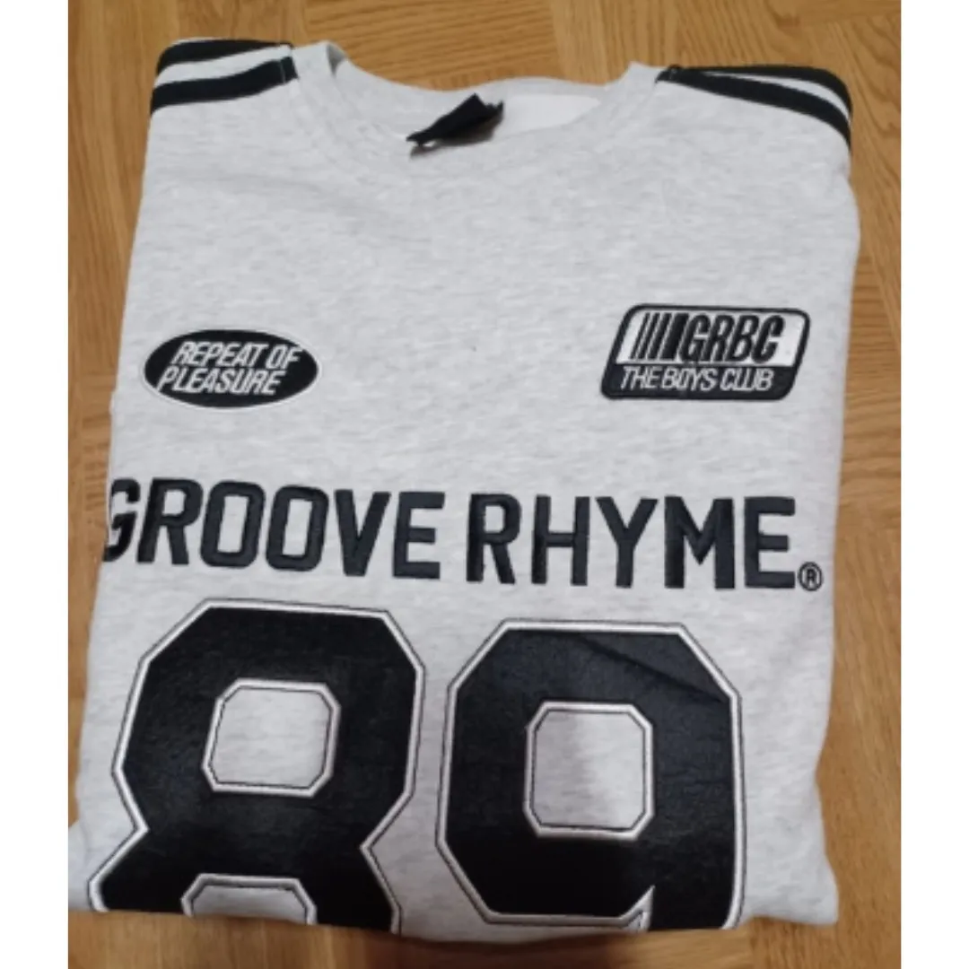 GROOVE RHYME  |Unisex Street Style Long Sleeves Cotton Oversized Logo