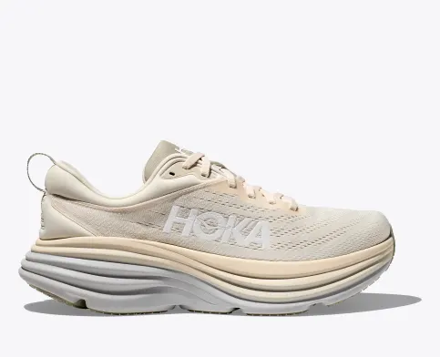 Hoka Men’s Bondi 8 Athletic Shoes-Oat Milk/Barley