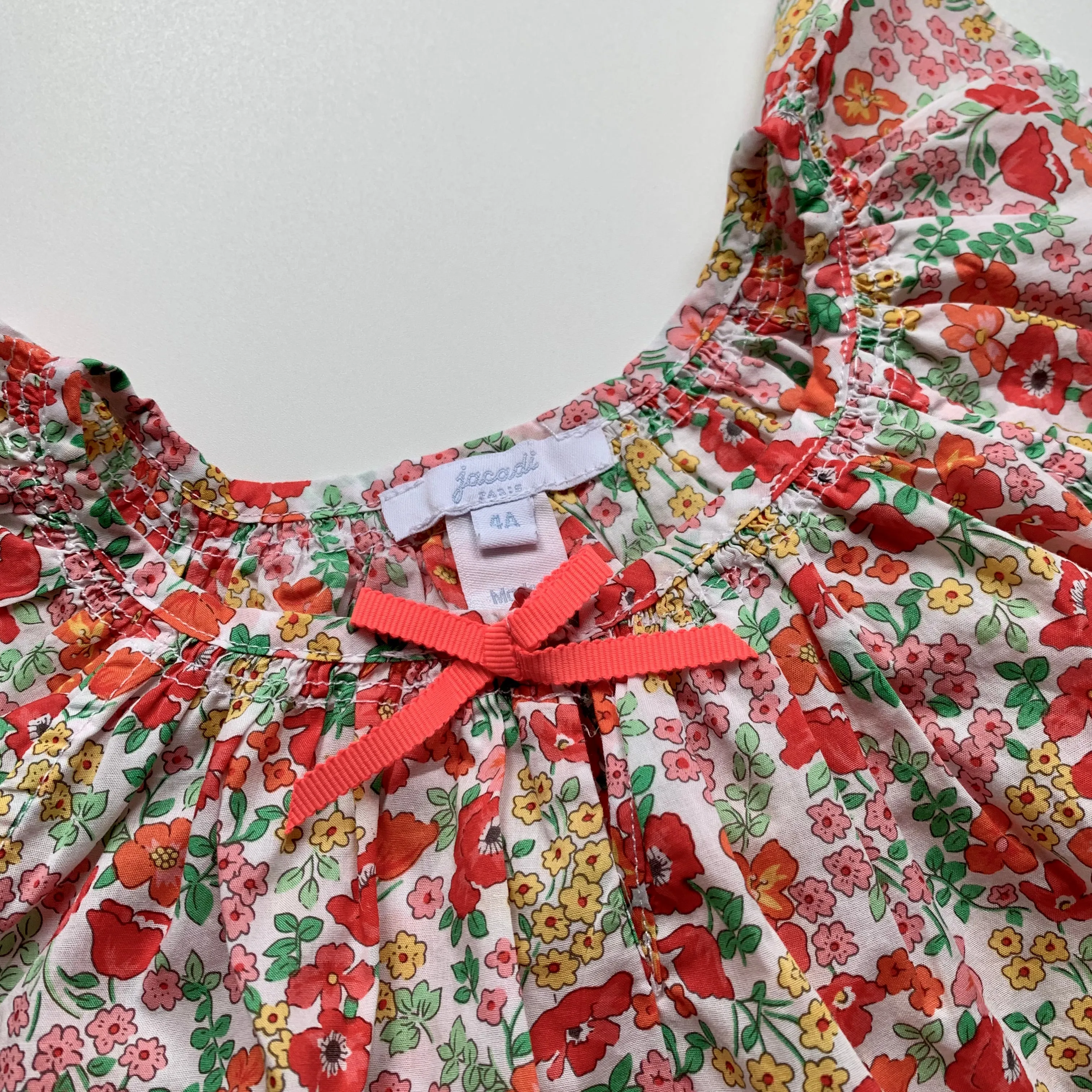 Jacadi Red Toned Liberty Print Summer Blouse: 4 Years