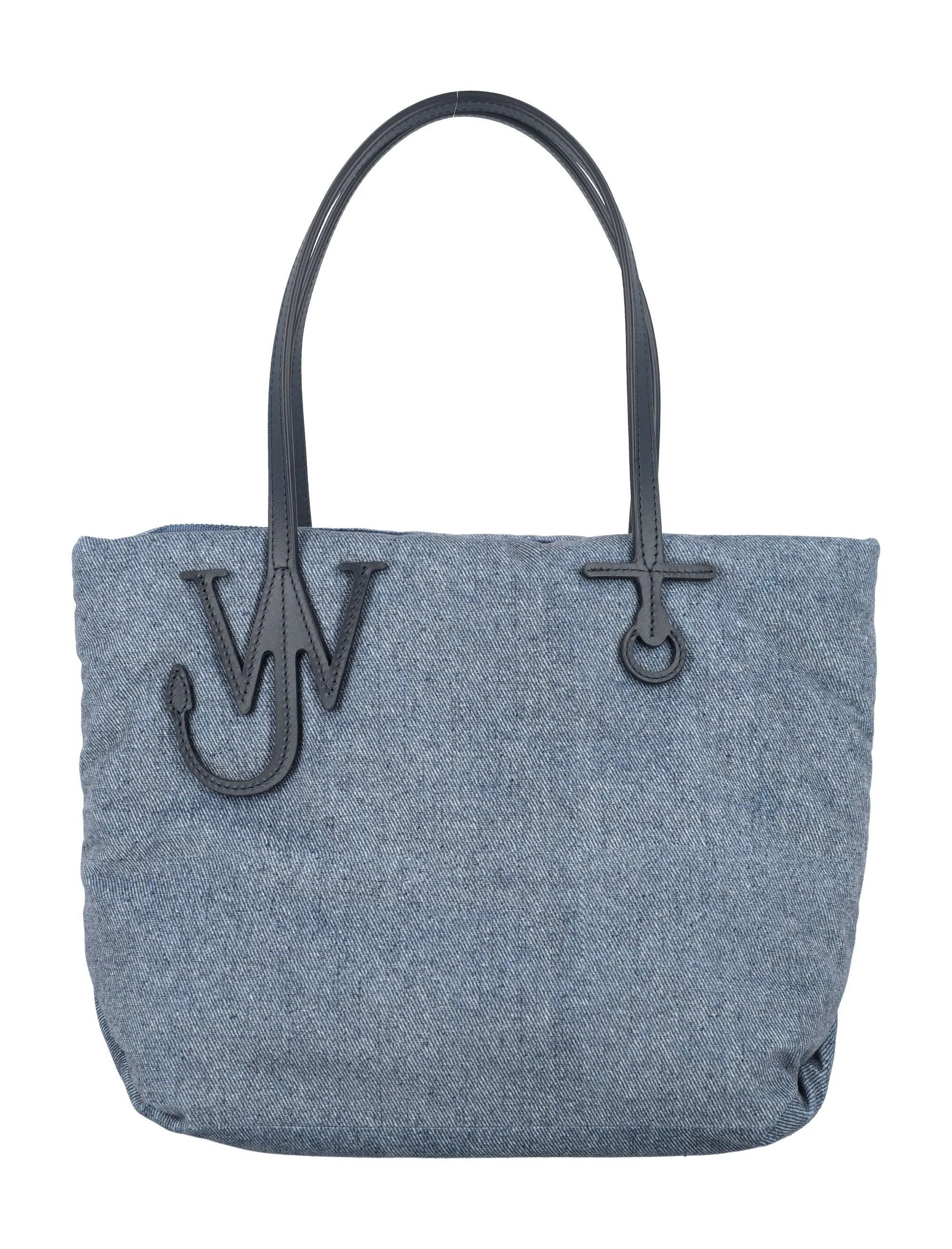 JW ANDERSON Mini Anchor Denim Tote Bag with Leather Straps - 27x33x10.5 cm