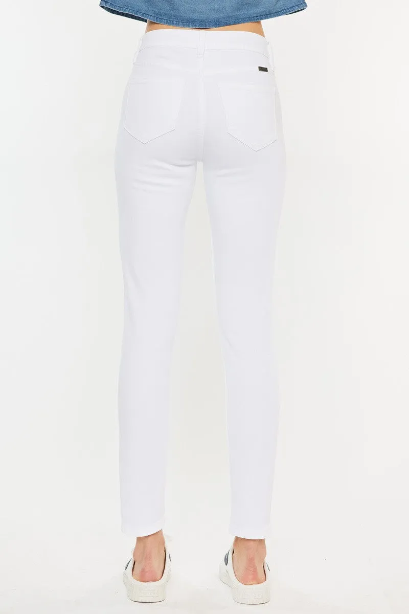 Kan Can White Ankle Skinny Jeans