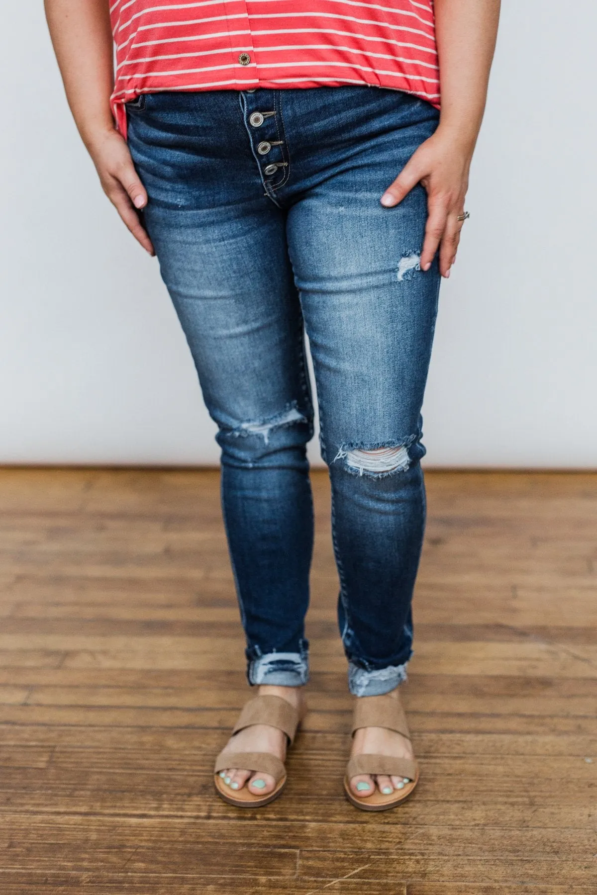 KanCan Button Fly Jeans- Melanie Wash