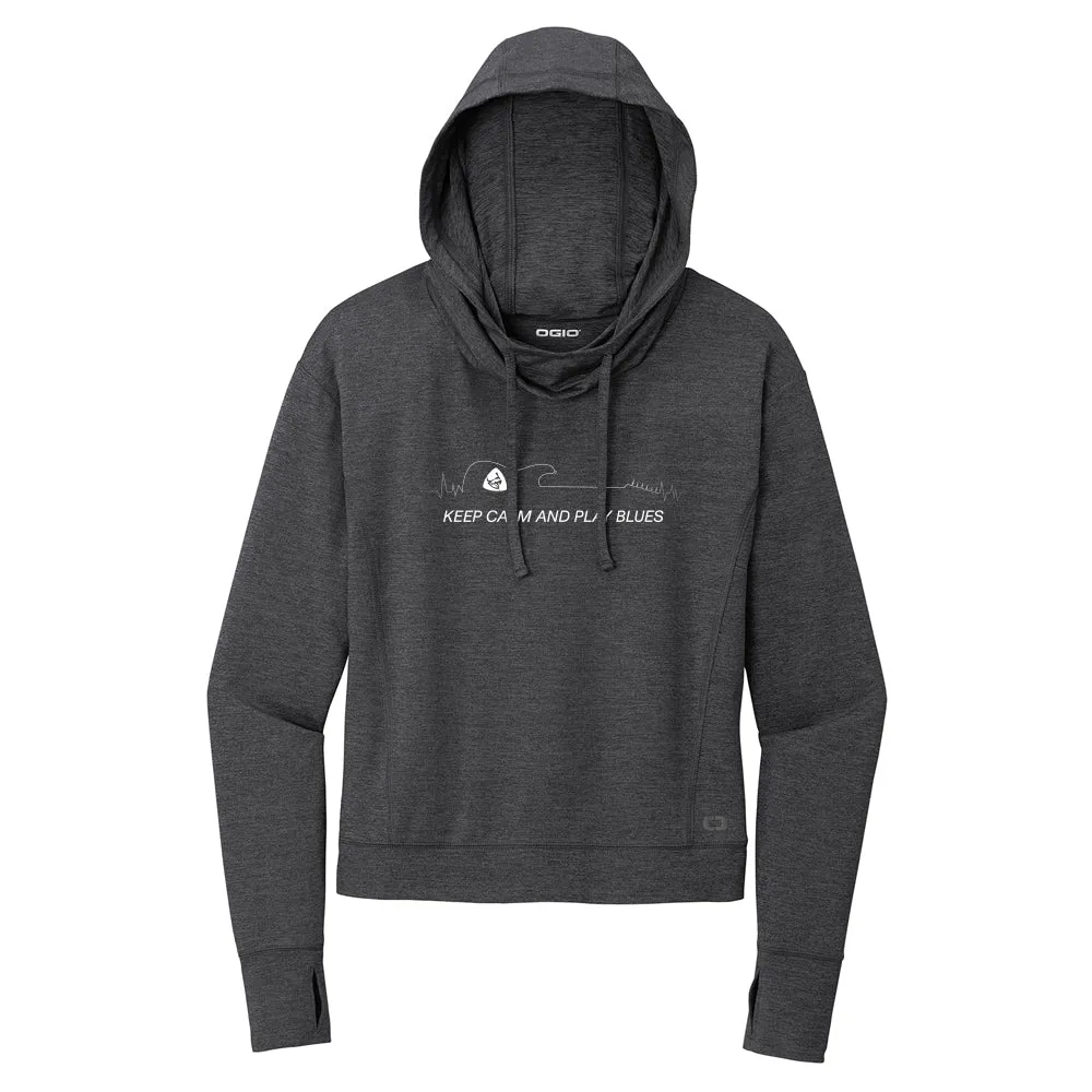 Keep Calm and Play Blues Ogio Hoodie (Women) - Black Heather