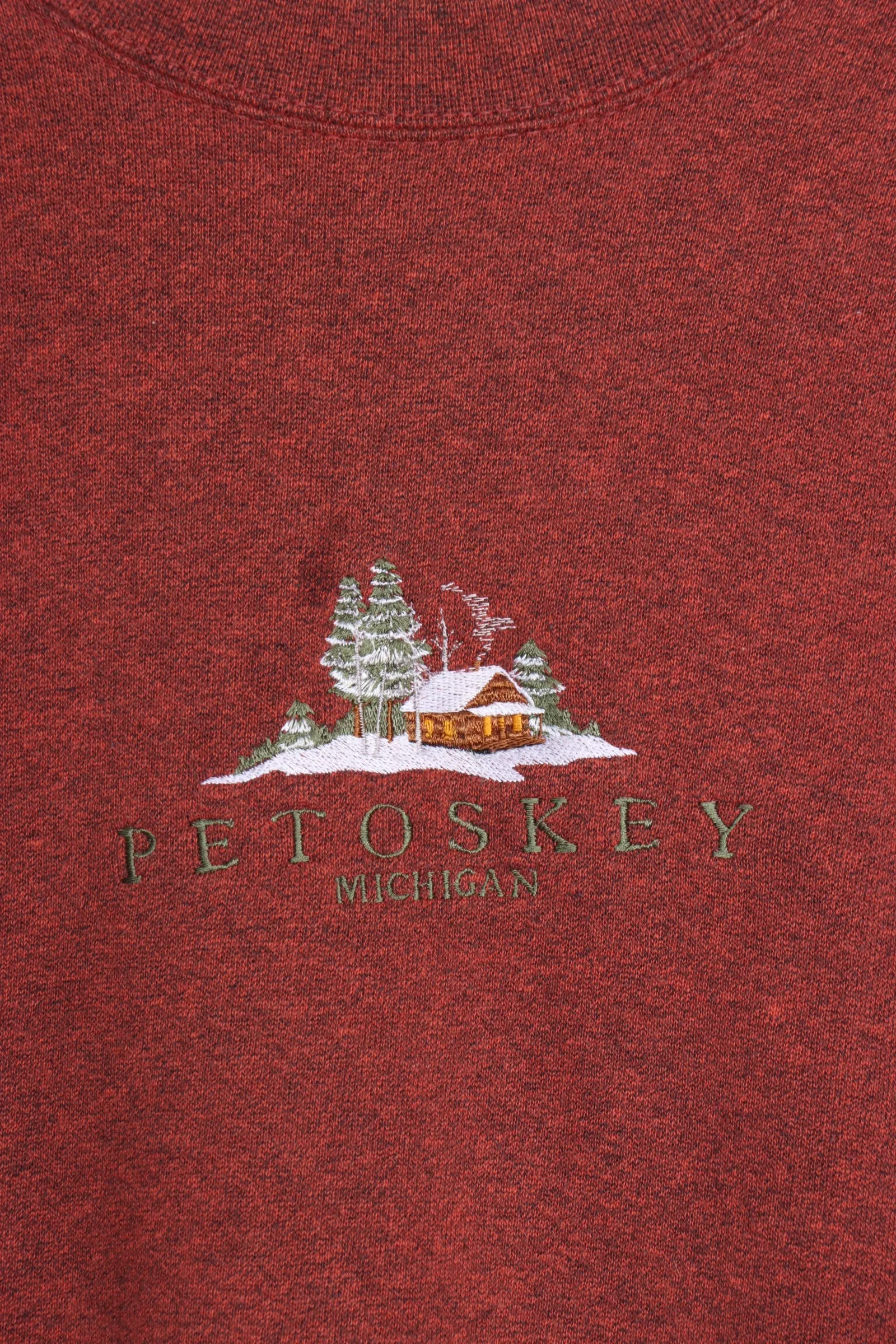 LEE Petoskey Michigan Embroidered Snow Lodge Sweatshirt (XL)