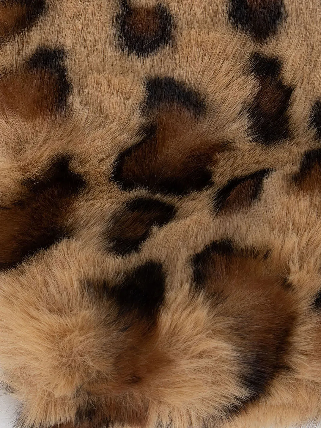 Leopard Print Faux Fur Scarf