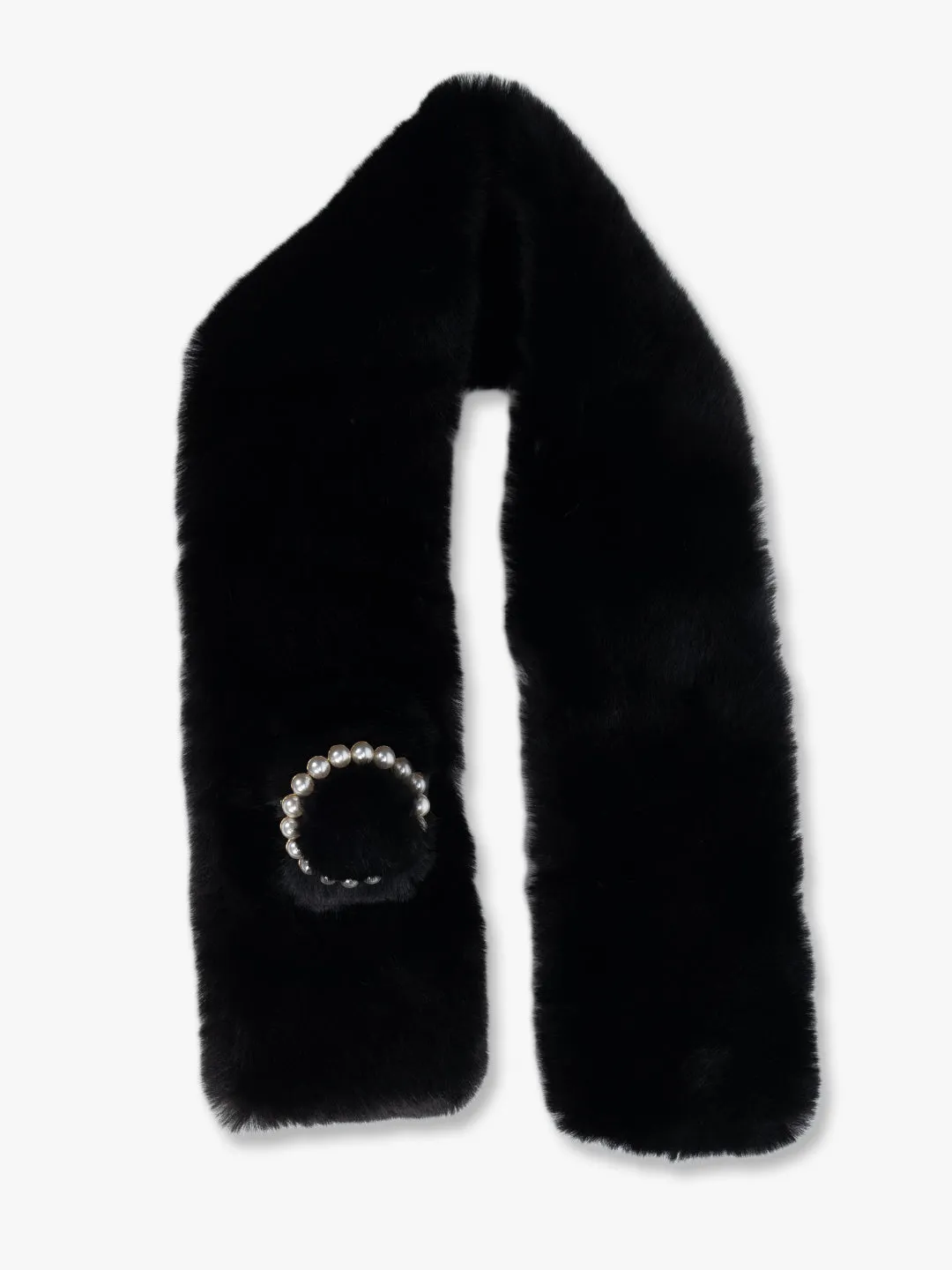 Luxury Wide Scarf With Soft Fur