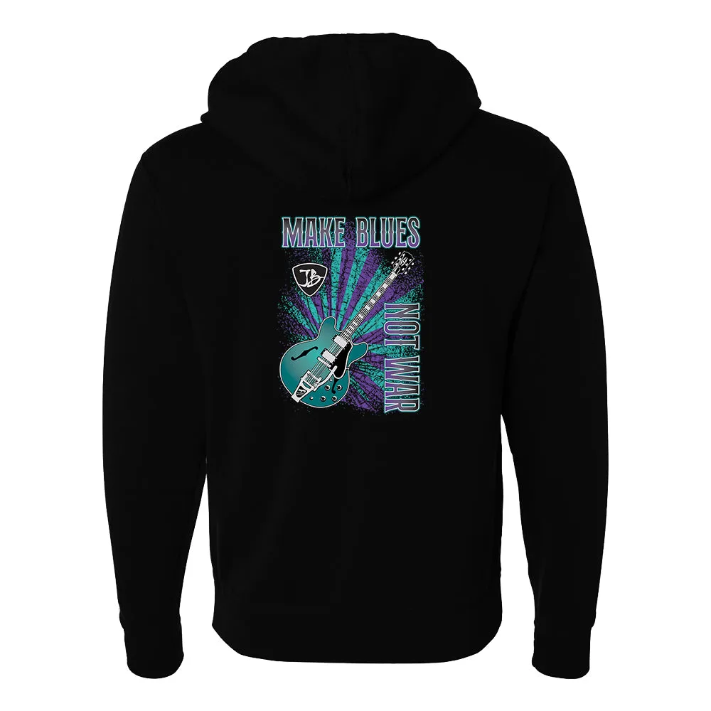 Make Blues Not War Purple Zip-Up Hoodie (Unisex)