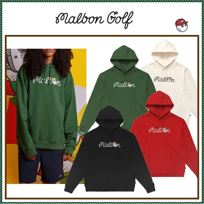 Malbon Golf  |Unisex Street Style Long Sleeves Plain Logo Hoodies