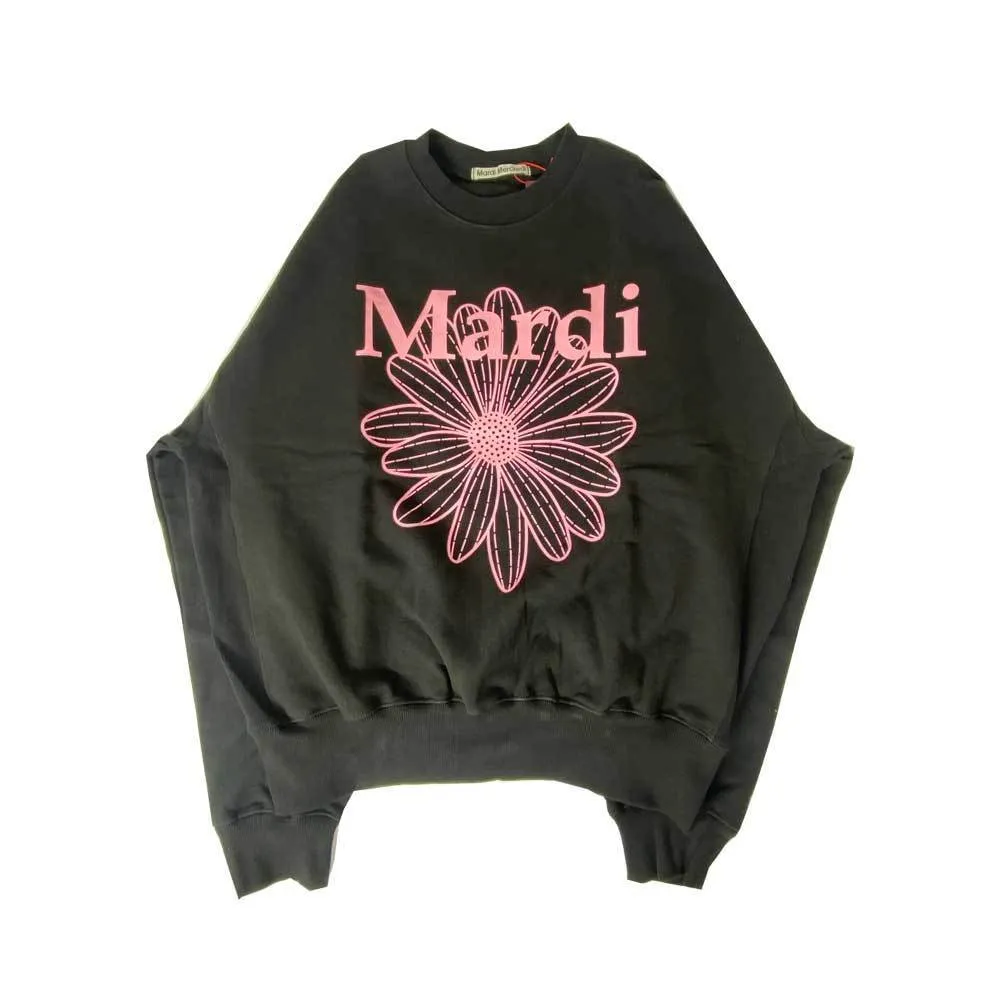 Mardi Mercredi  |Crew Neck Flower Patterns Unisex Long Sleeves Plain Cotton