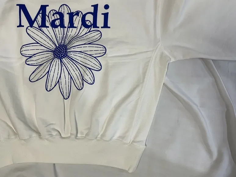 Mardi Mercredi  |Crew Neck Flower Patterns Unisex Long Sleeves Plain Cotton