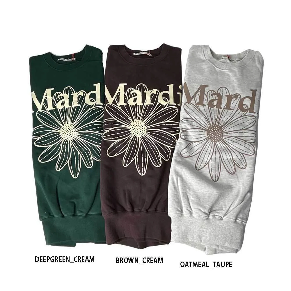 Mardi Mercredi  |Crew Neck Flower Patterns Unisex Long Sleeves Plain Cotton