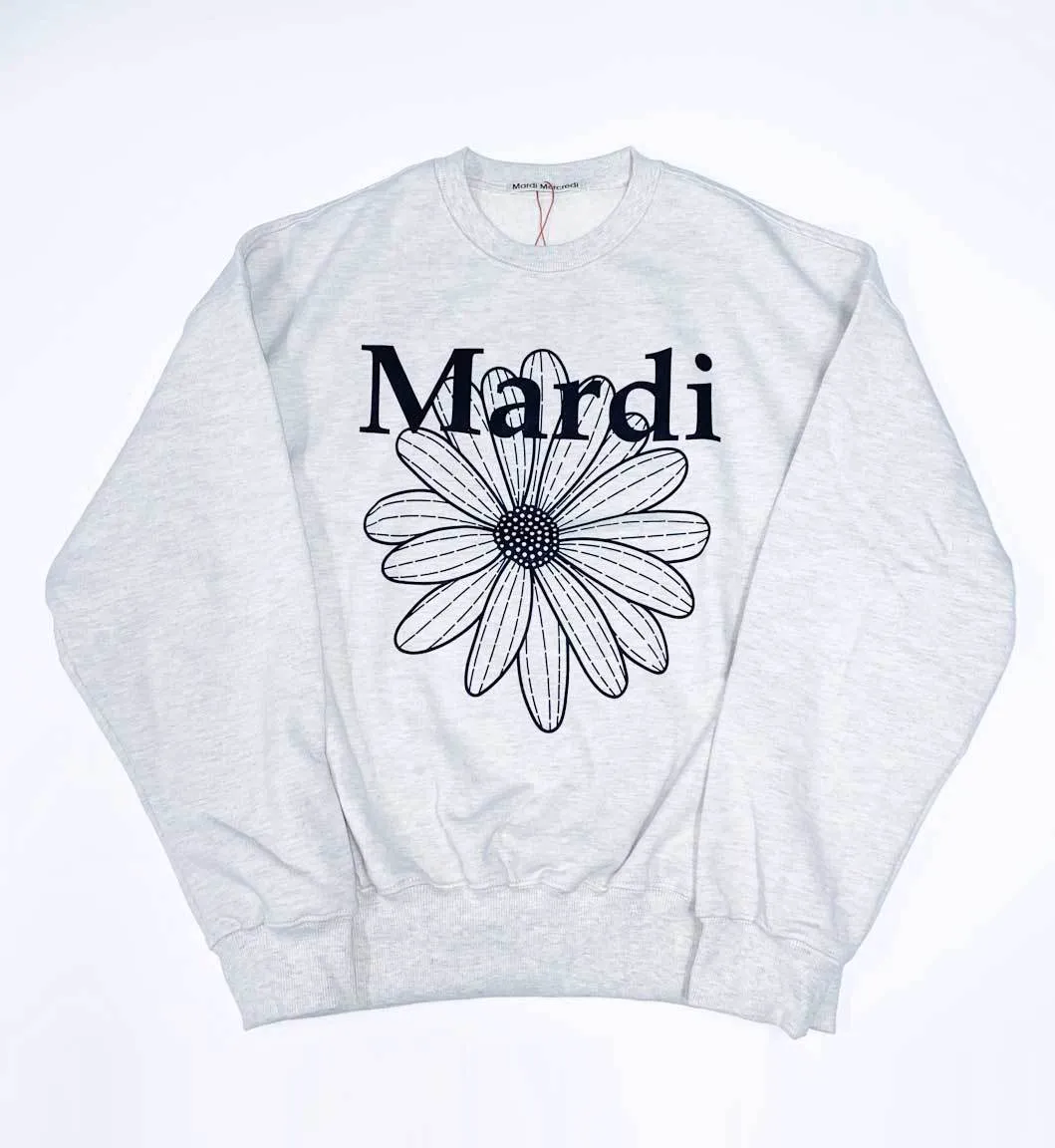 Mardi Mercredi  |Crew Neck Flower Patterns Unisex Long Sleeves Plain Cotton