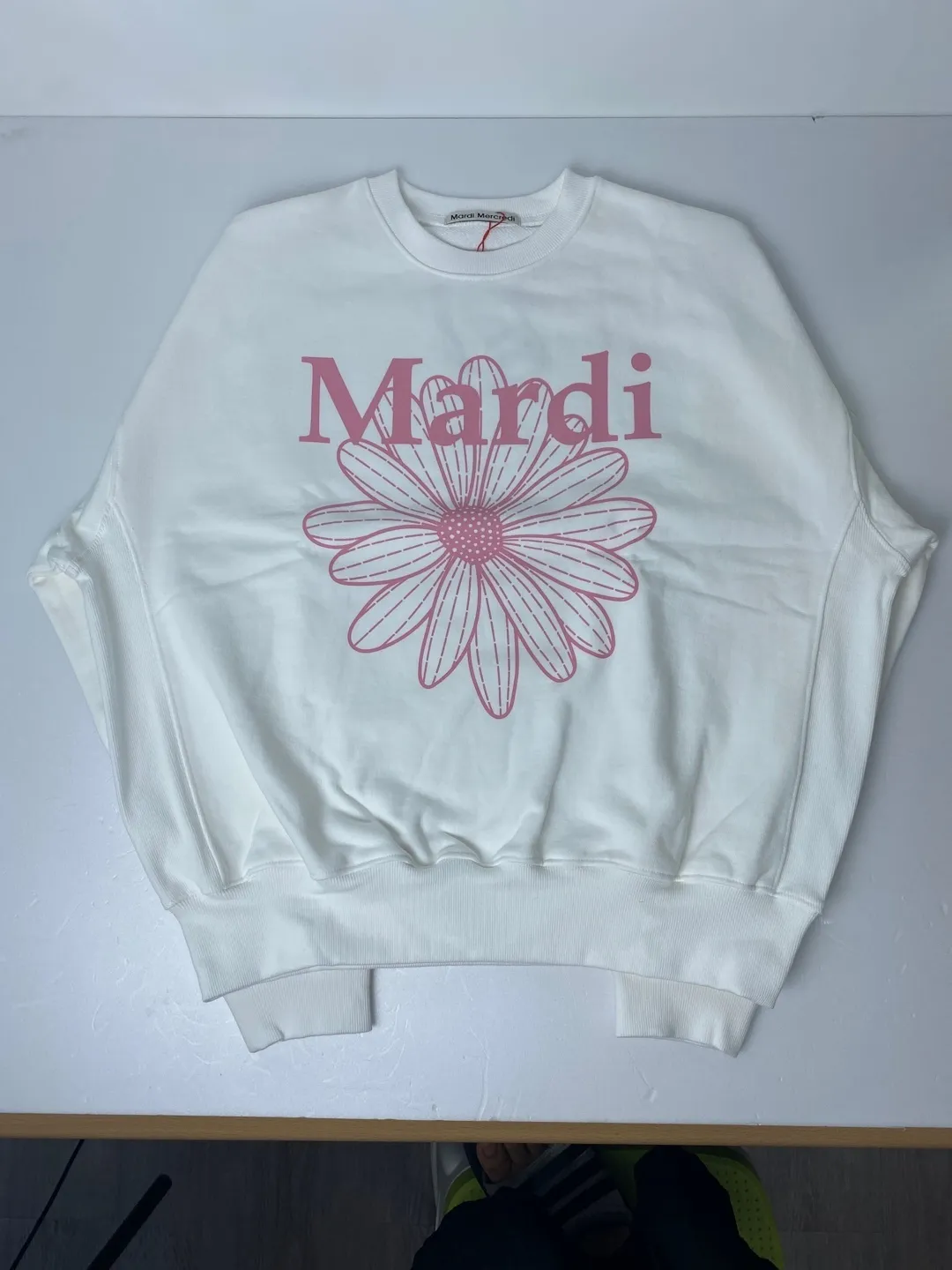 Mardi Mercredi  |Crew Neck Flower Patterns Unisex Long Sleeves Plain Cotton