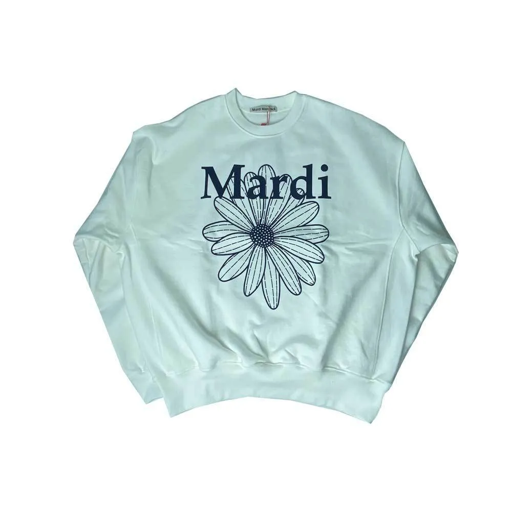 Mardi Mercredi  |Crew Neck Flower Patterns Unisex Long Sleeves Plain Cotton