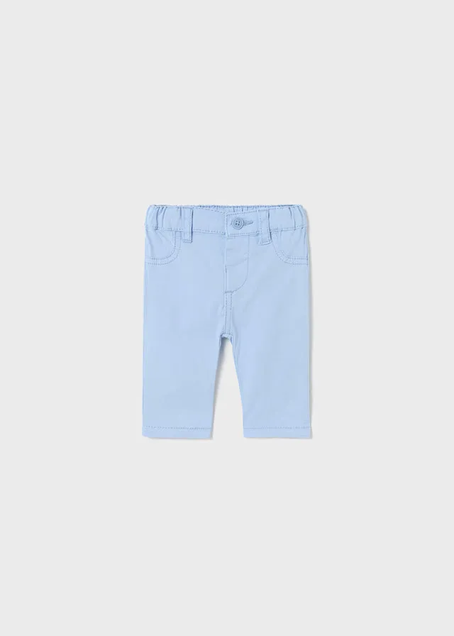 Mayoral Twill basic trousers for newborn boy - Light blue