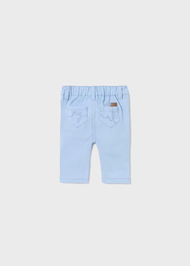 Mayoral Twill basic trousers for newborn boy - Light blue