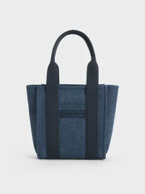 Mini Kay Denim Tote Bag - Denim Blue