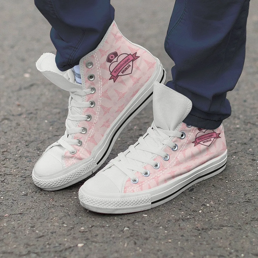 Mississippi Nurse High Top Shoes Pink