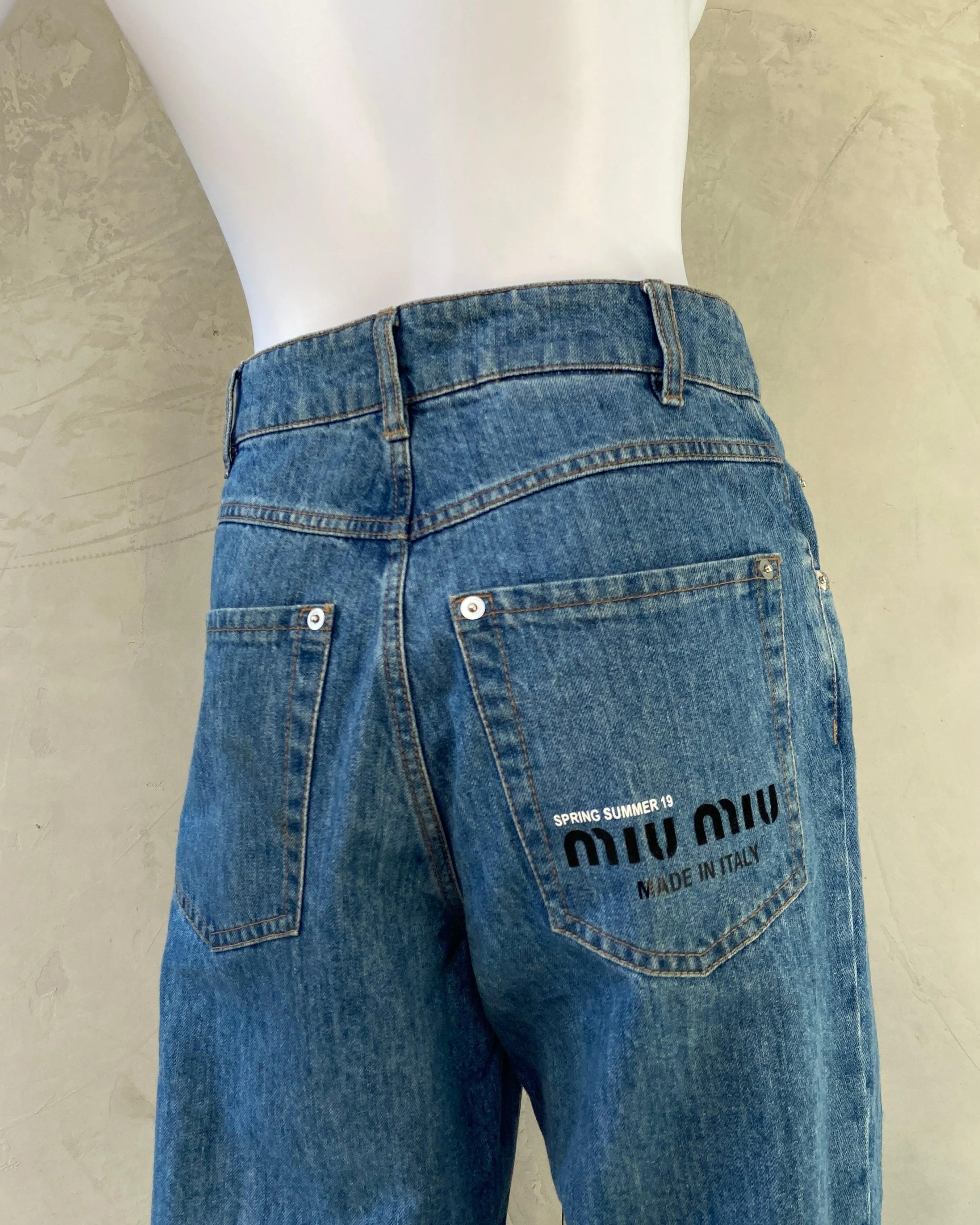 MIU MIU SS19 'LOGO POCKET' JEANS - W26