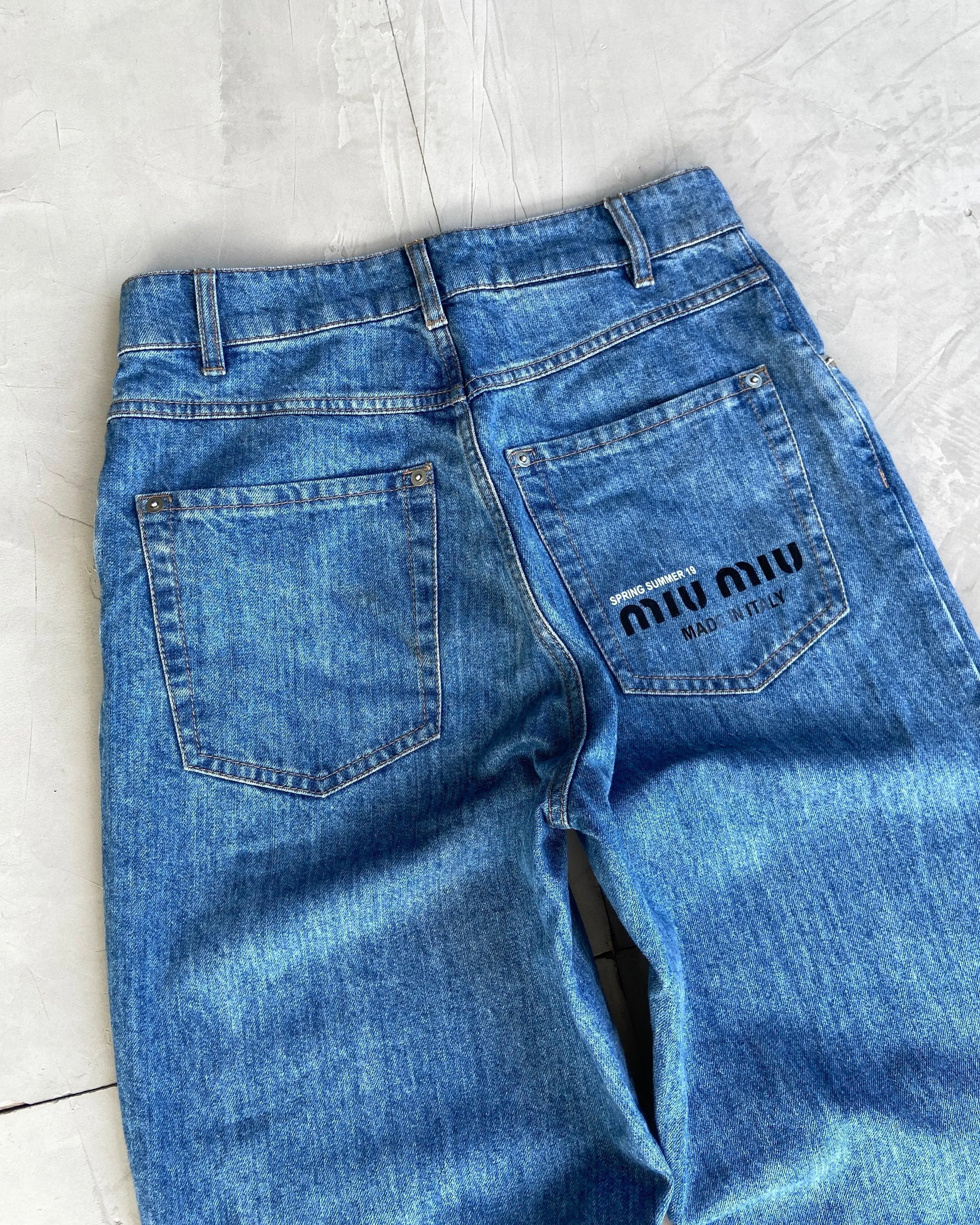 MIU MIU SS19 'LOGO POCKET' JEANS - W26