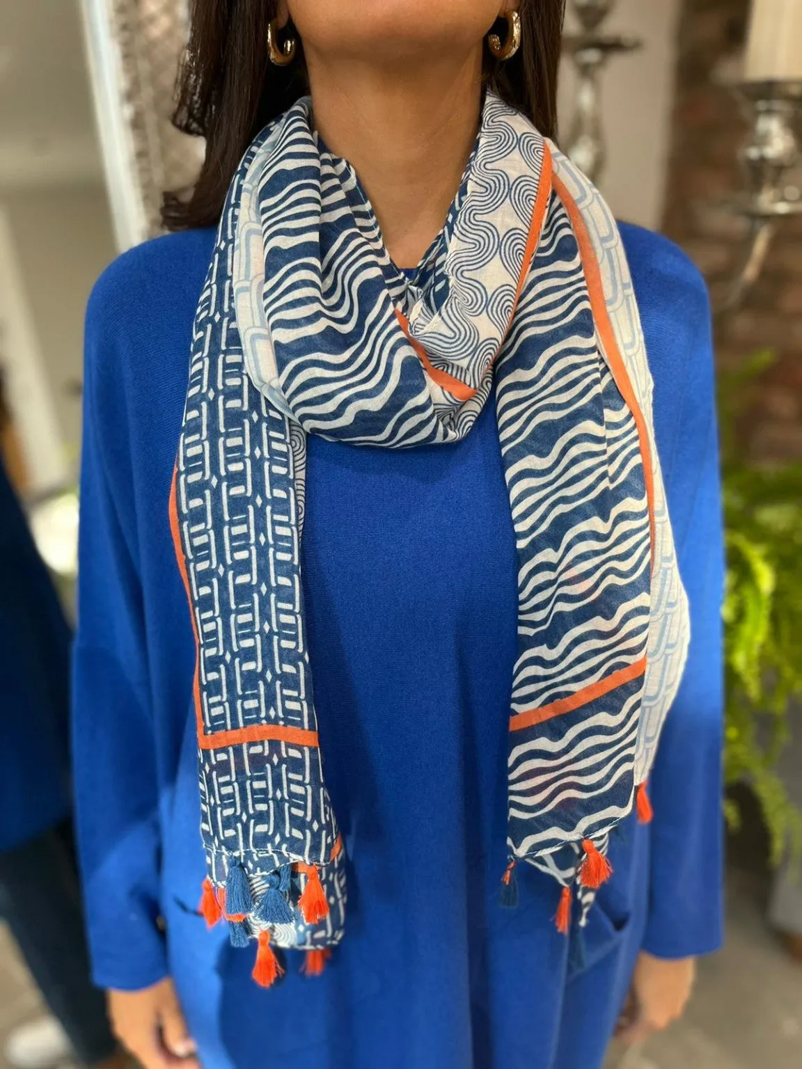 Mixed Pattern Print Scarf