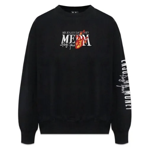 MR. ENJOY DA MONEY  |Crew Neck Unisex Street Style Long Sleeves Plain Cotton