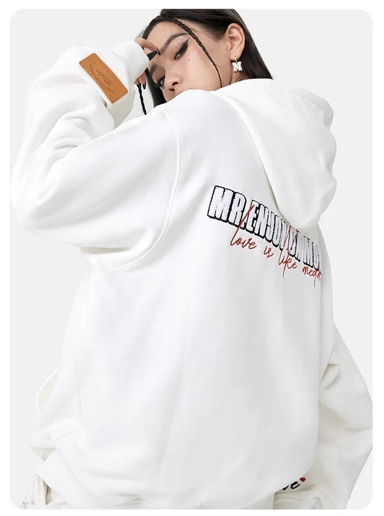 MR. ENJOY DA MONEY  |Unisex Street Style Long Sleeves Oversized Logo Hoodies