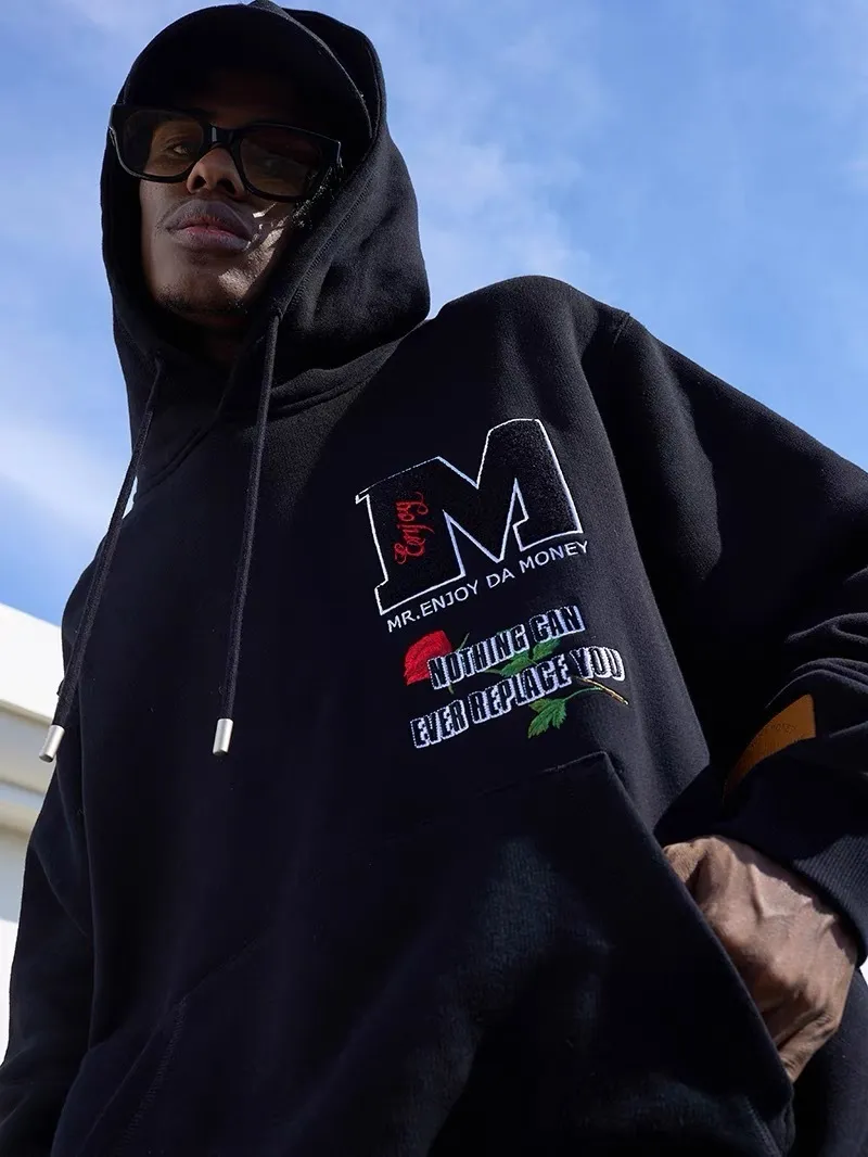 MR. ENJOY DA MONEY  |Unisex Street Style Long Sleeves Oversized Logo Hoodies