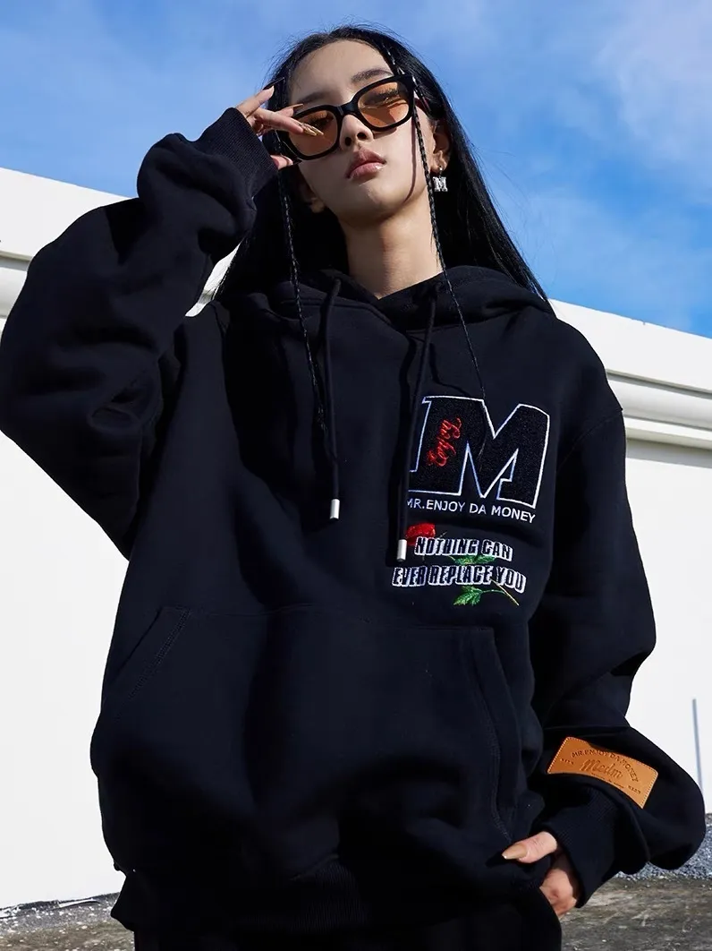 MR. ENJOY DA MONEY  |Unisex Street Style Long Sleeves Oversized Logo Hoodies