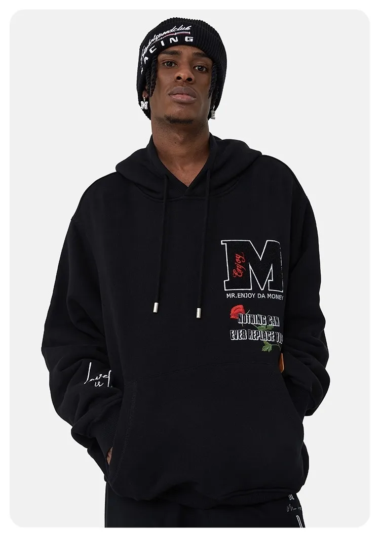 MR. ENJOY DA MONEY  |Unisex Street Style Long Sleeves Oversized Logo Hoodies