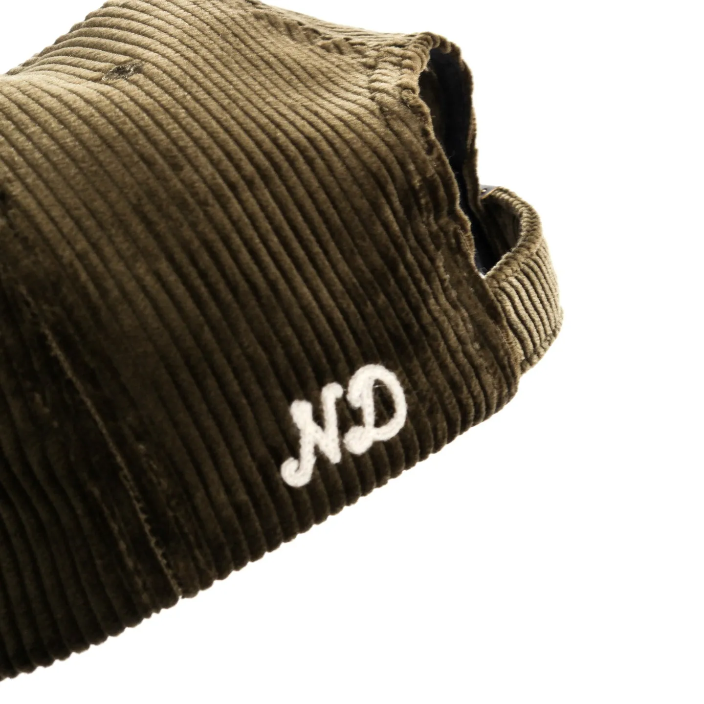 NICHOLAS DALEY CHAIN STITCH CAP OLIVE