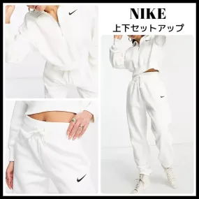 Nike  |Unisex Sweat Street Style Long Sleeves Plain Cotton Co-ord