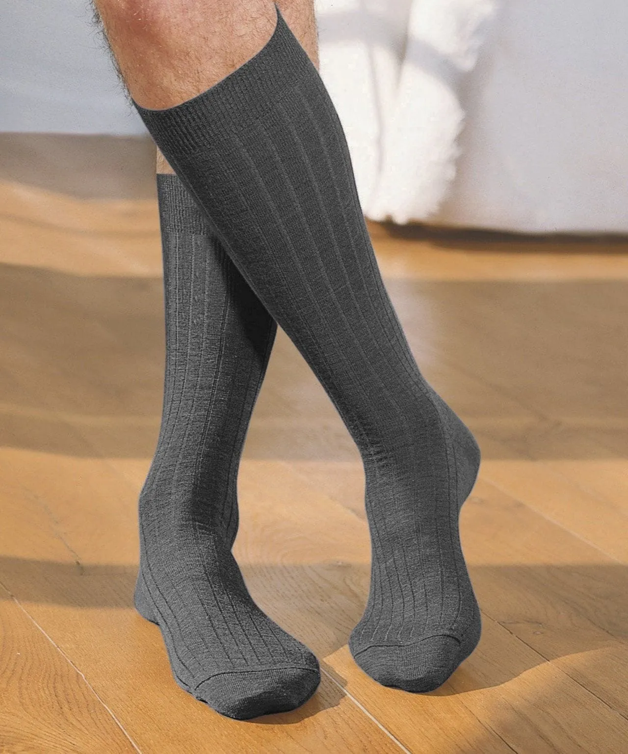 Pack of 2 Knee Length Wool Rich Socks