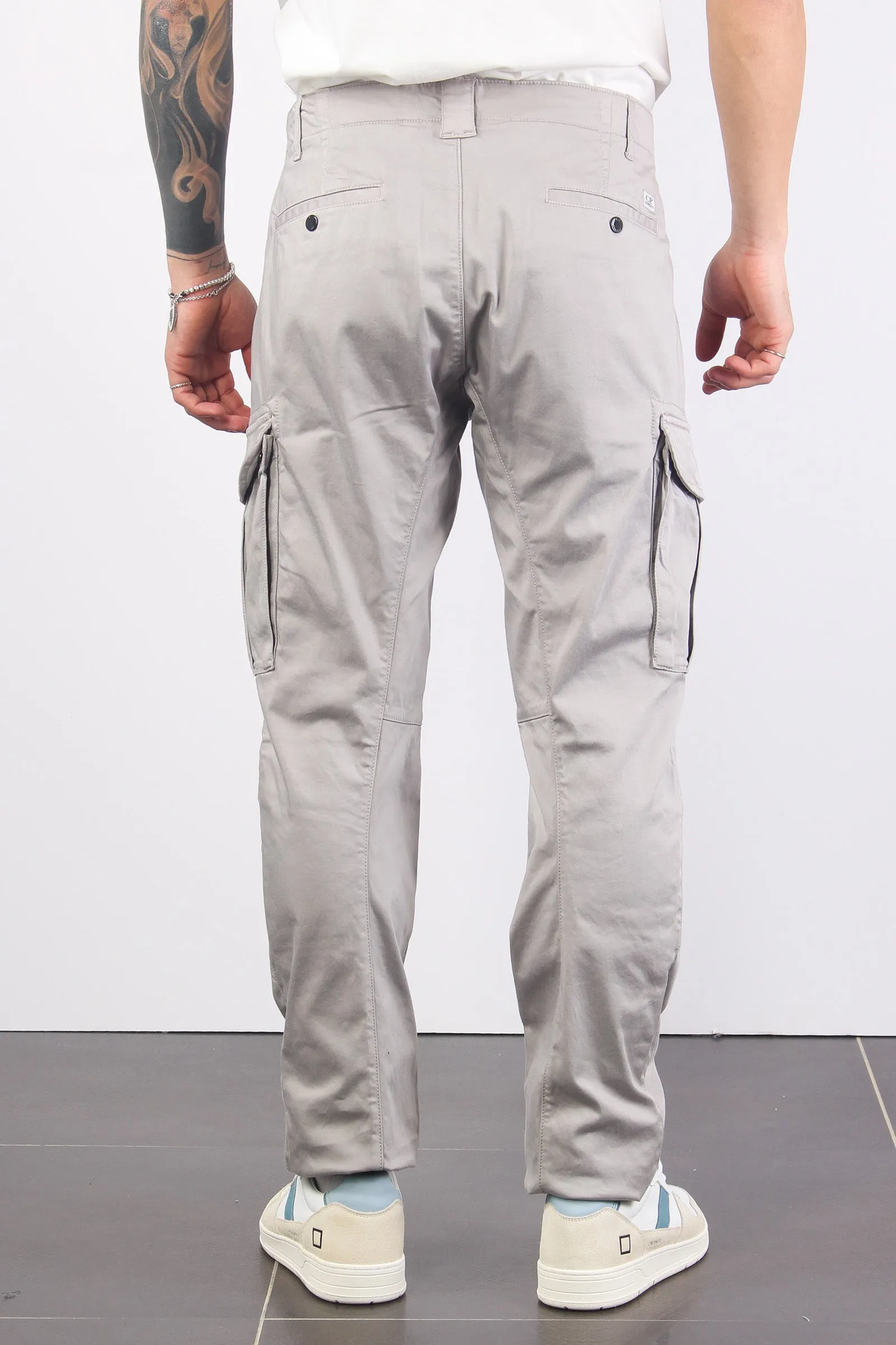 Pantalone Cargo Logo Drizzle Grey