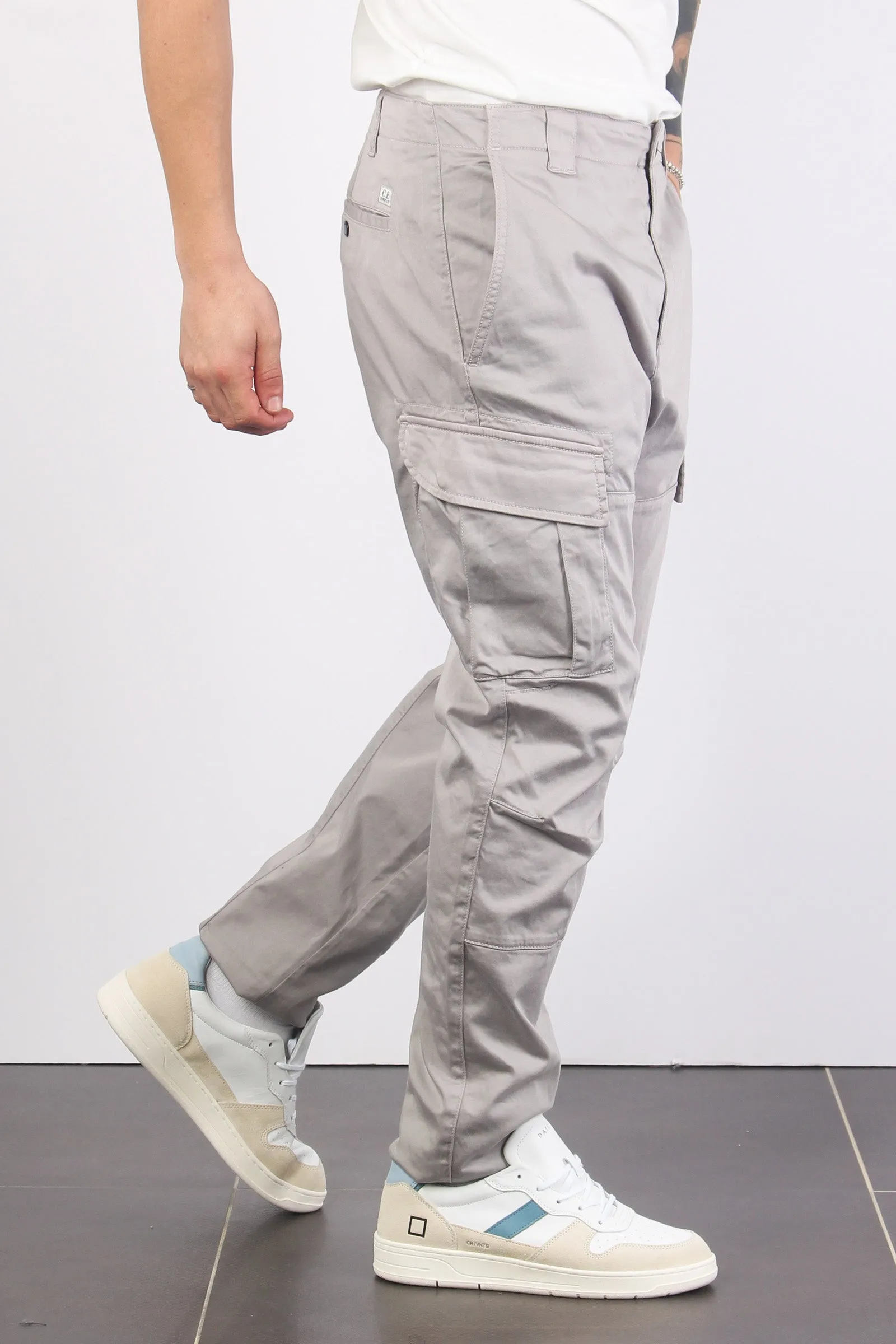 Pantalone Cargo Logo Drizzle Grey