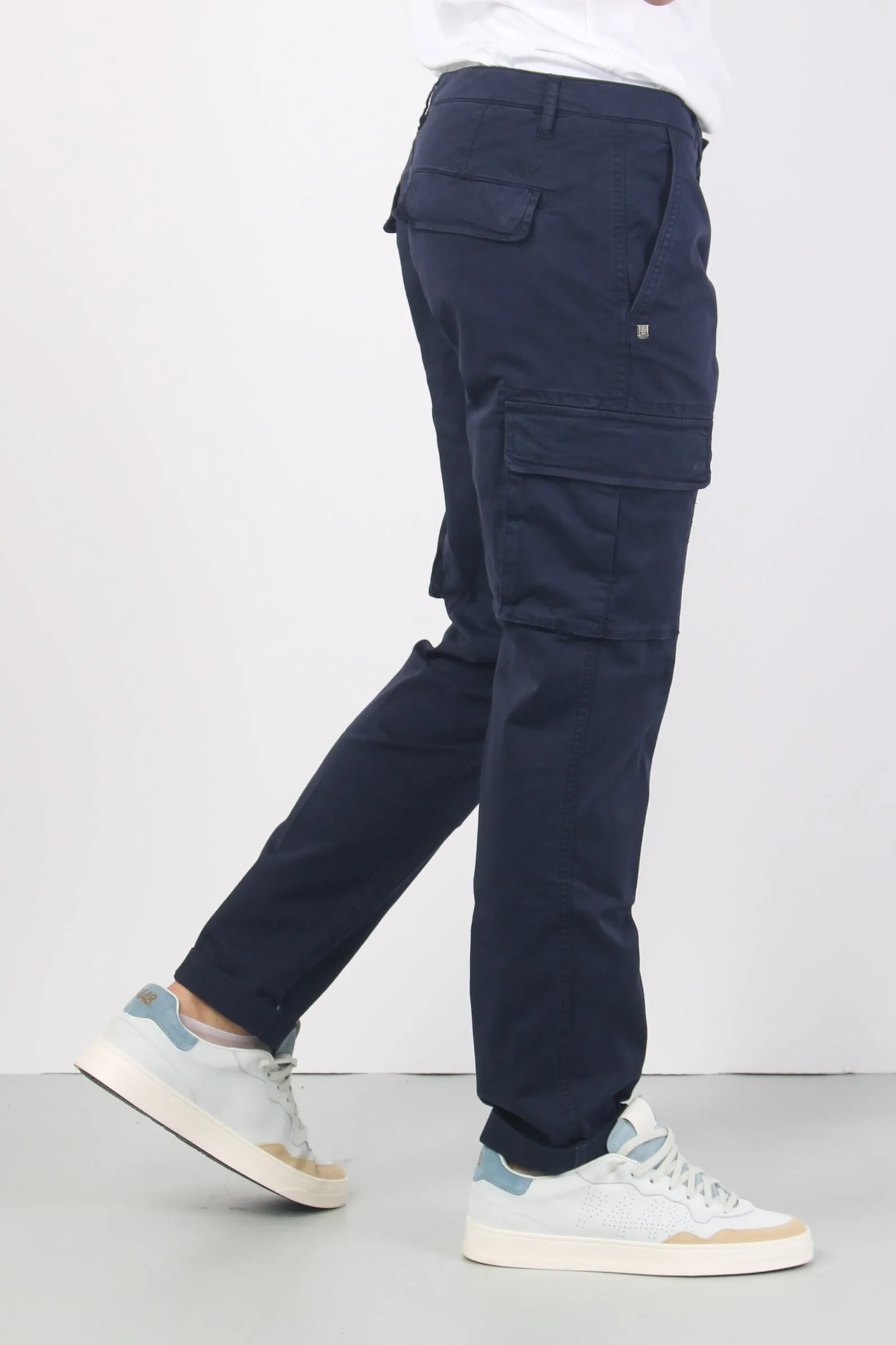 Pantalone Cargo Stretch Blu