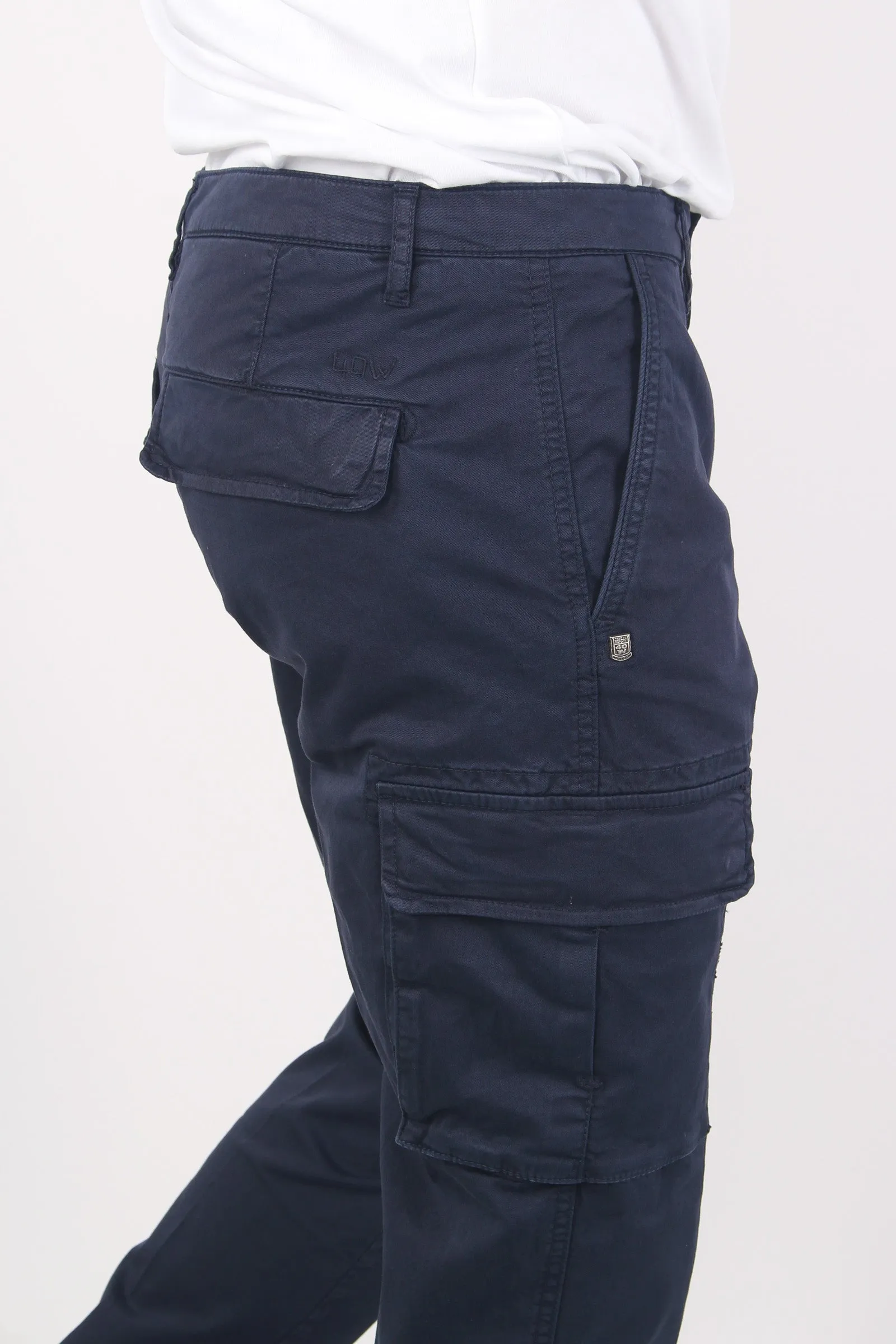 Pantalone Cargo Stretch Blu