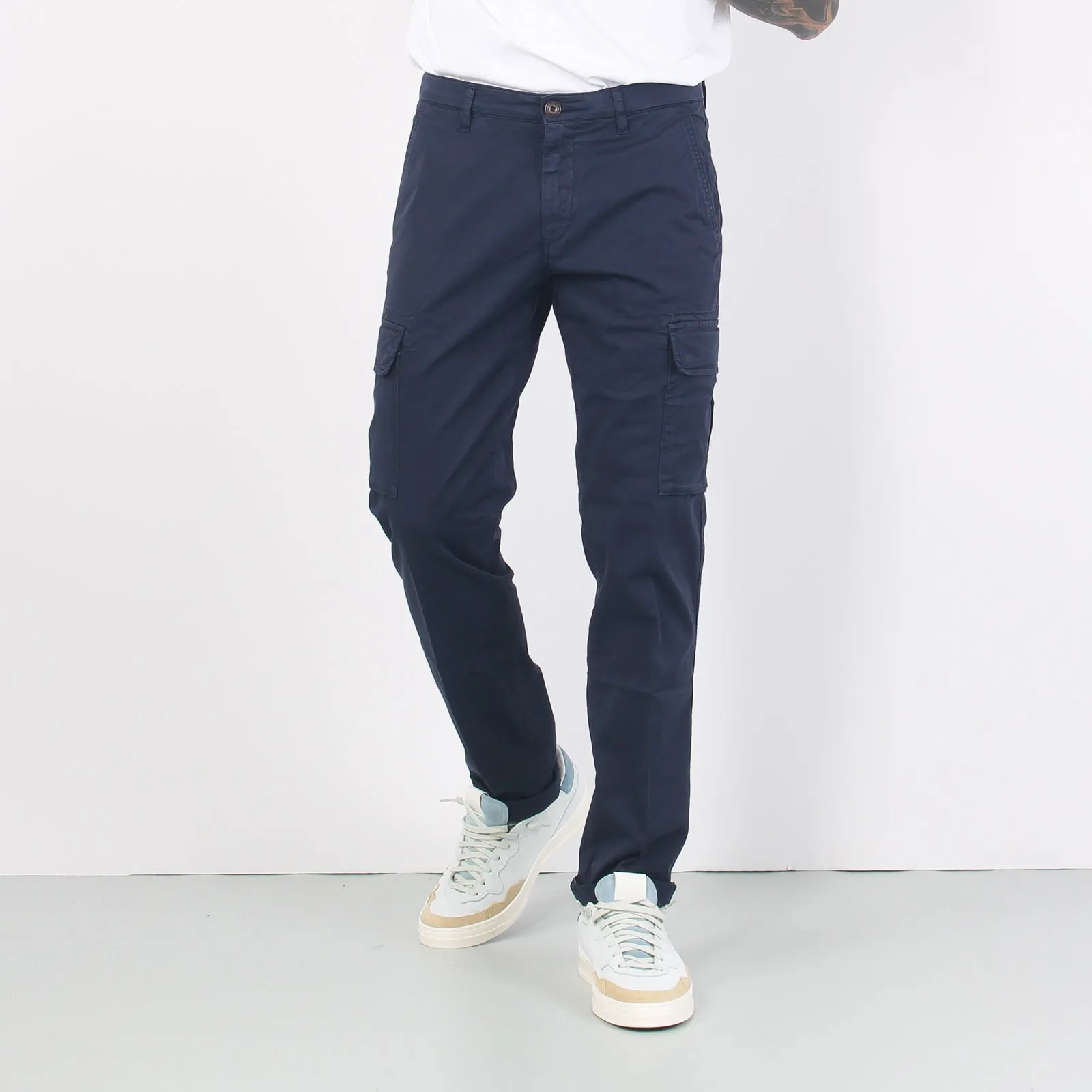 Pantalone Cargo Stretch Blu