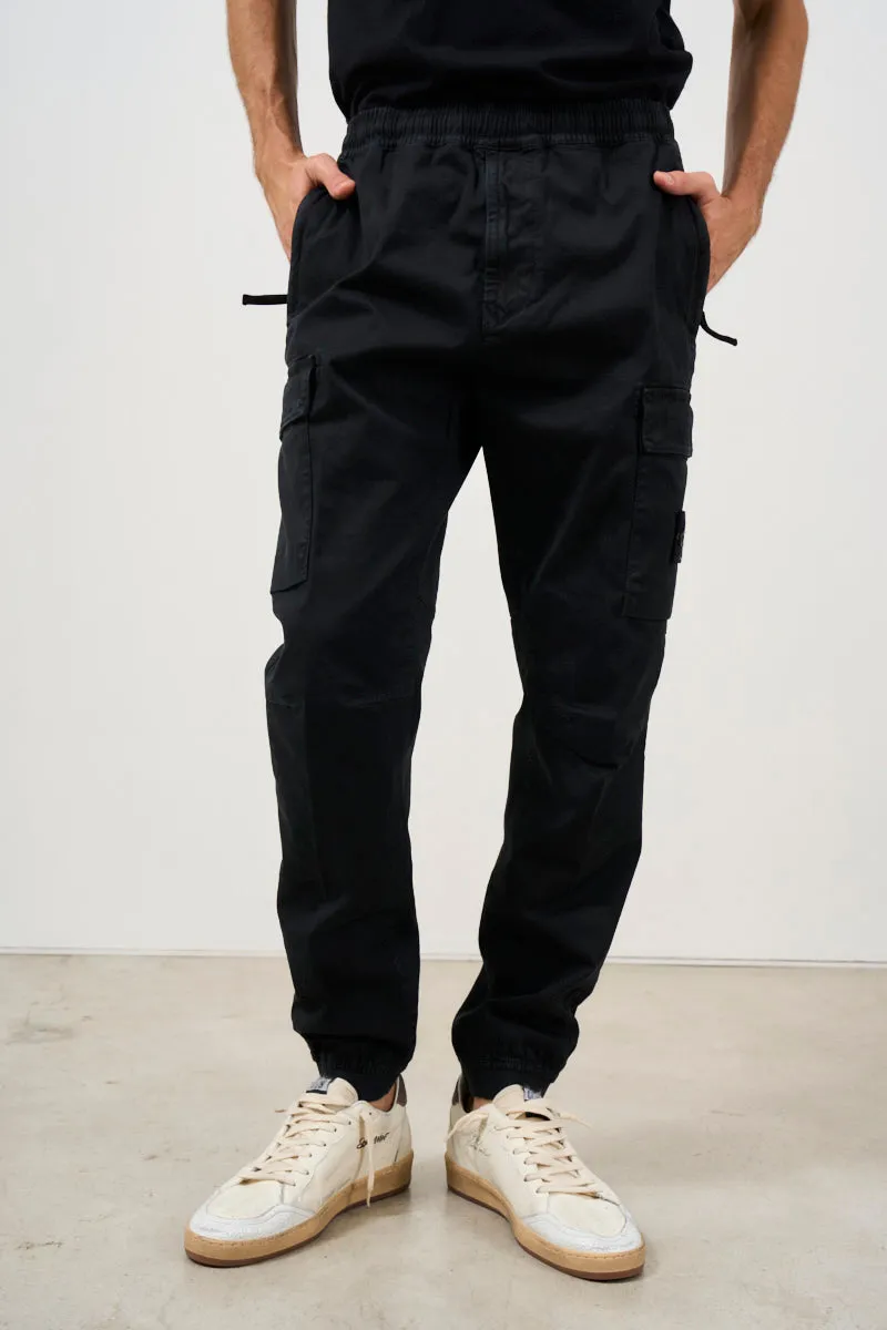 Pantalone uomo cargo nero con tasche