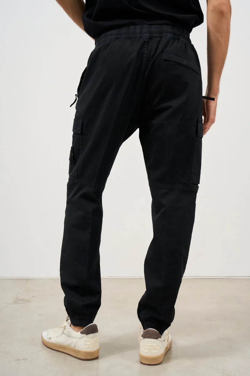 Pantalone uomo cargo nero con tasche