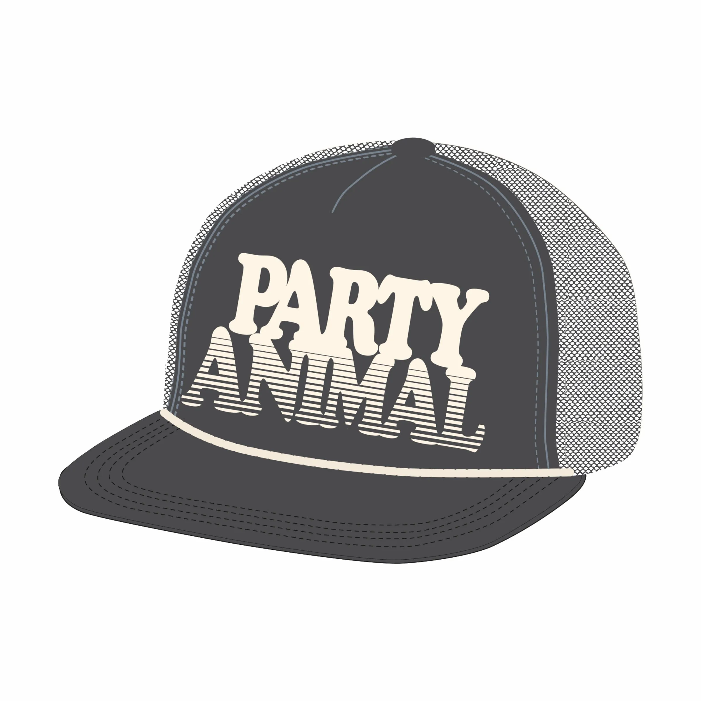 PARTY ANIMAL TRUCKER  HAT | BLACK